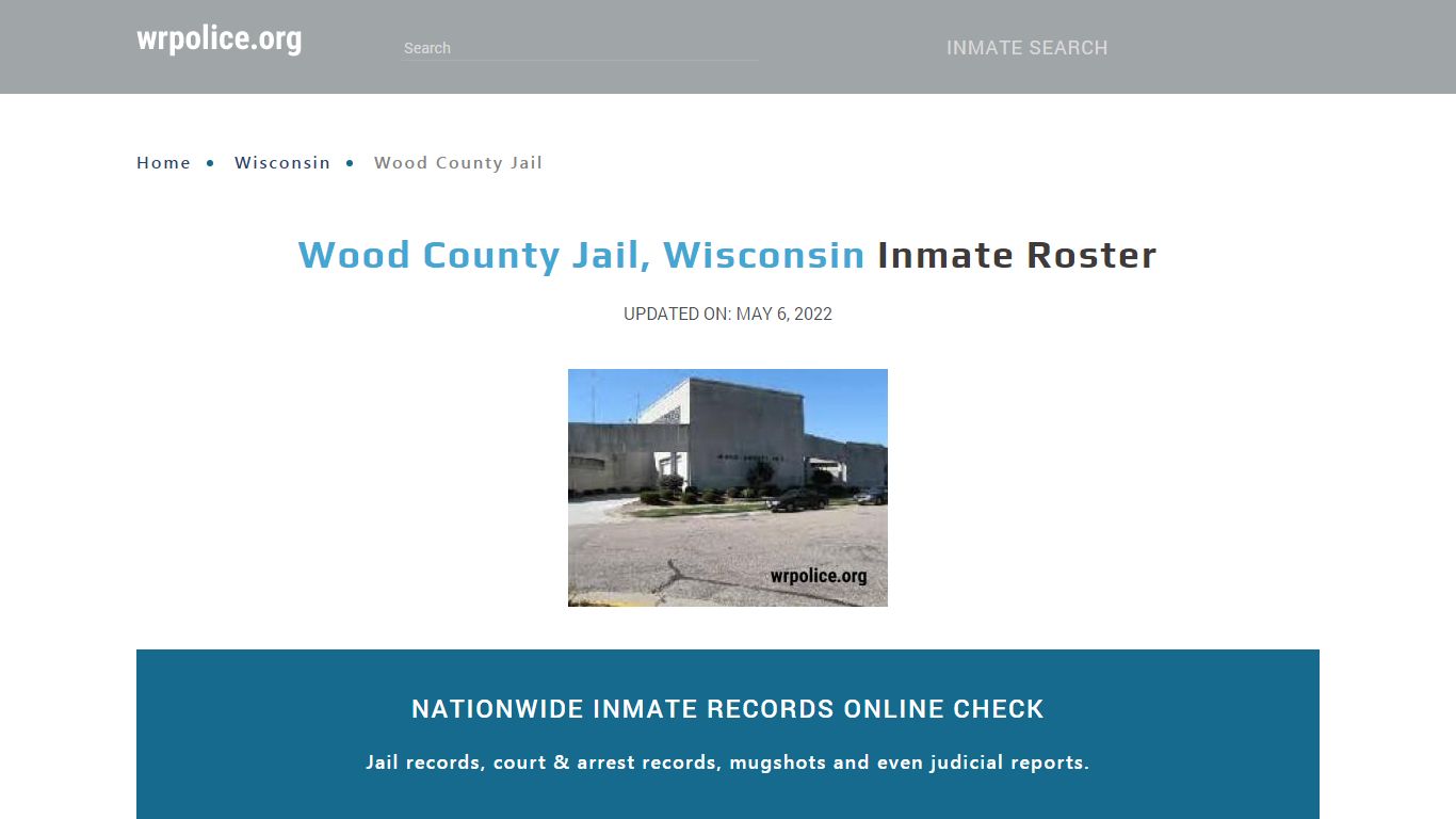 Wood County Jail, Wisconsin - Inmate Locator - wrpolice.org