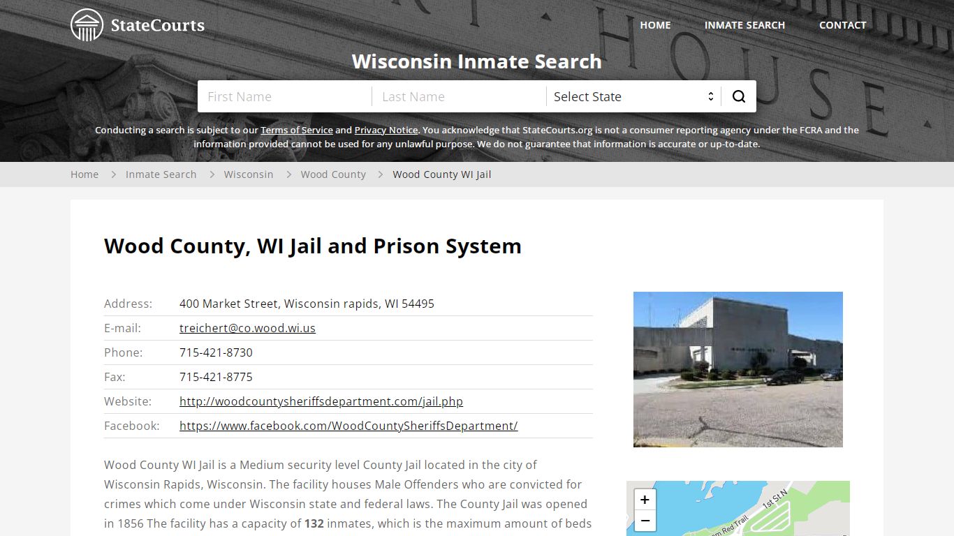 Wood County WI Jail Inmate Records Search, Wisconsin - StateCourts